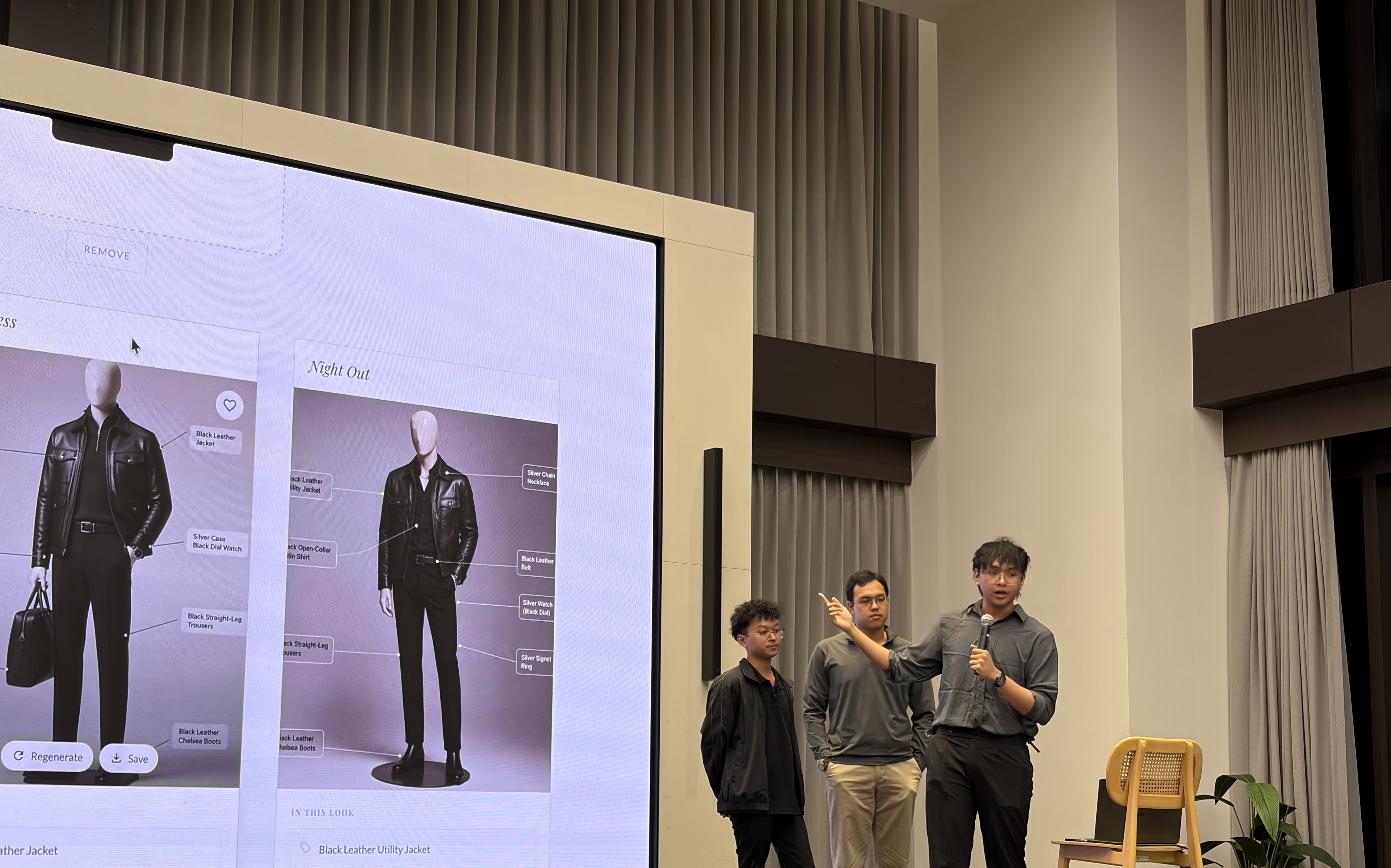 Live demo of OutfitMaxxing at the hackathon
